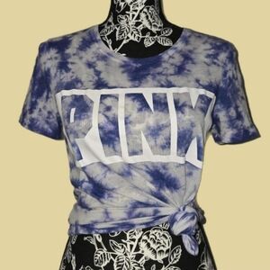 PINK tie dye purple top xs